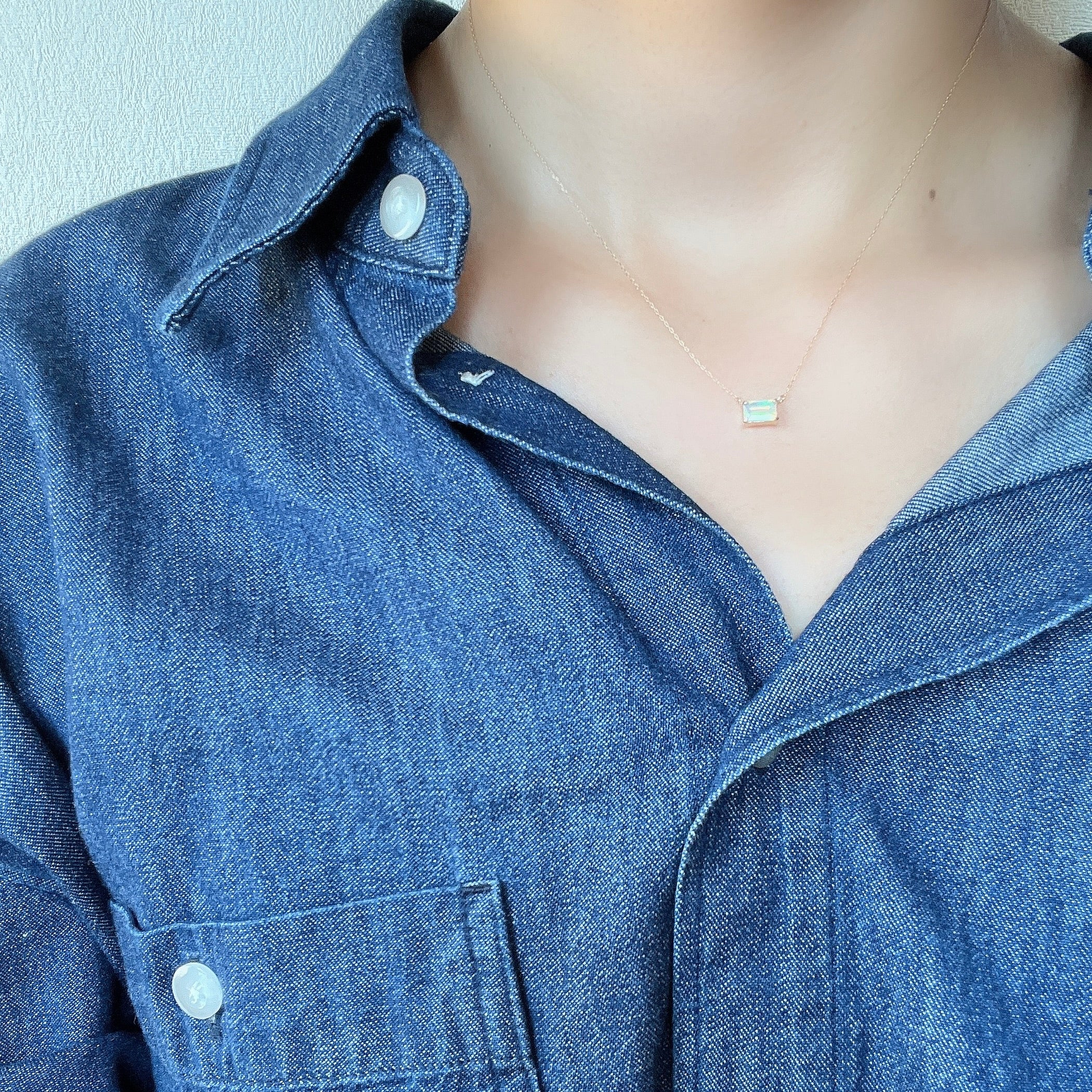 【受注生産品】K18スクエアオパールネックレス