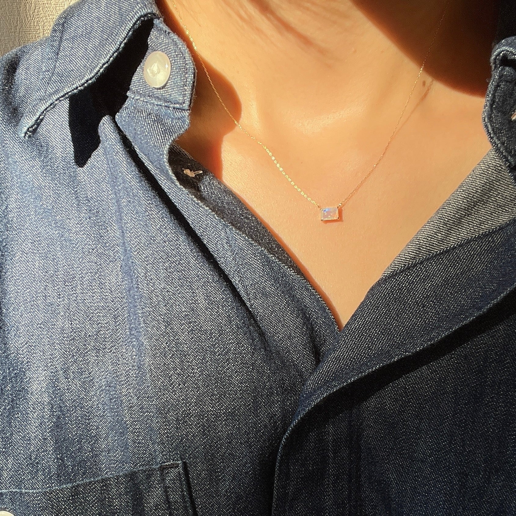 【受注生産品】K18スクエアオパールネックレス