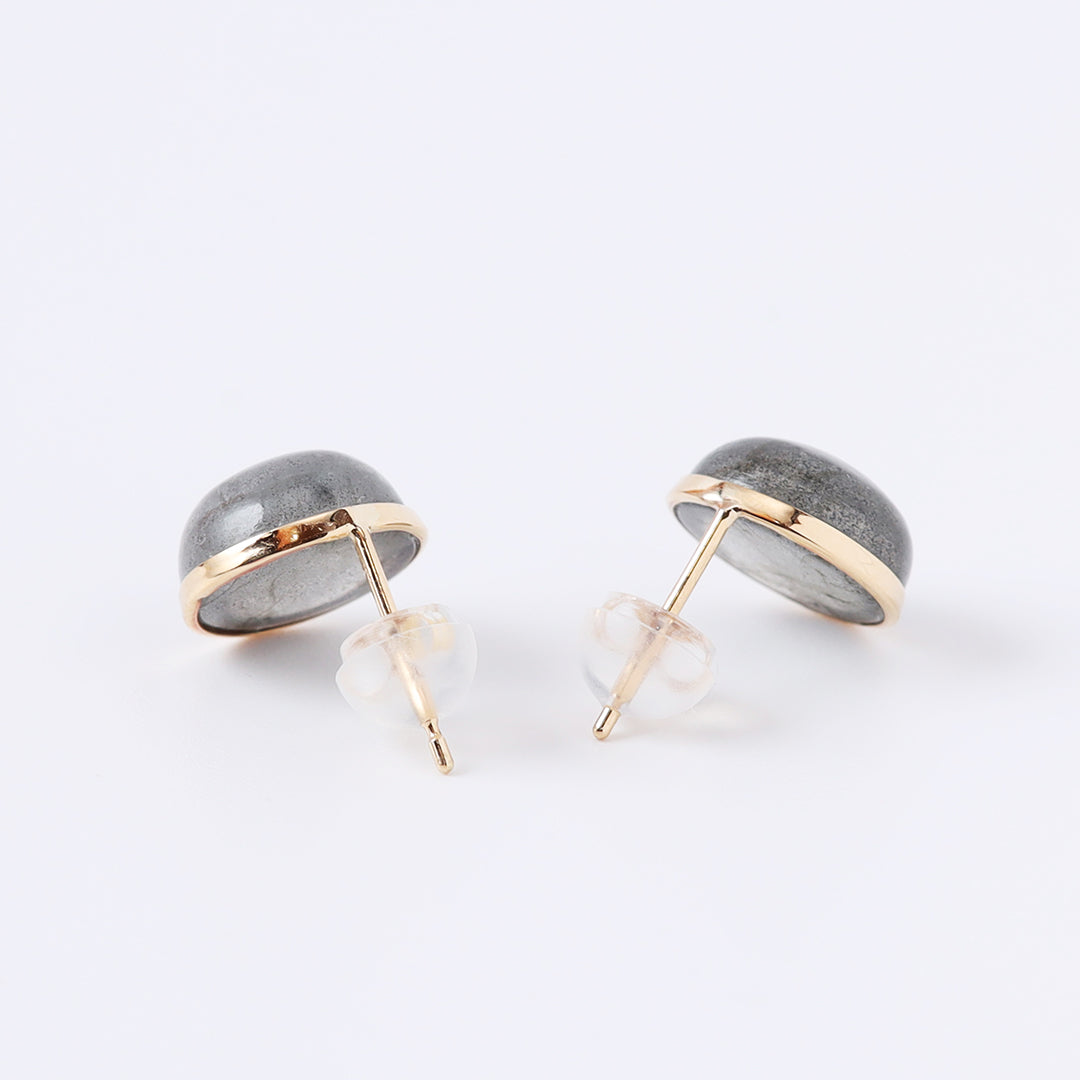 K18ラブラドライト手巻きピアス