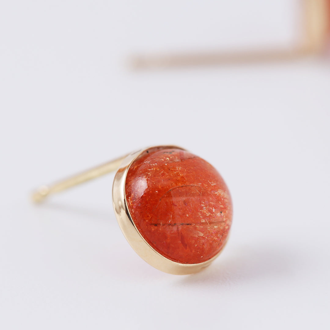 K18サンストーン手巻きピアス