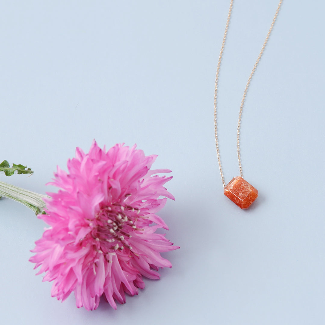 K18サンストーンネックレス