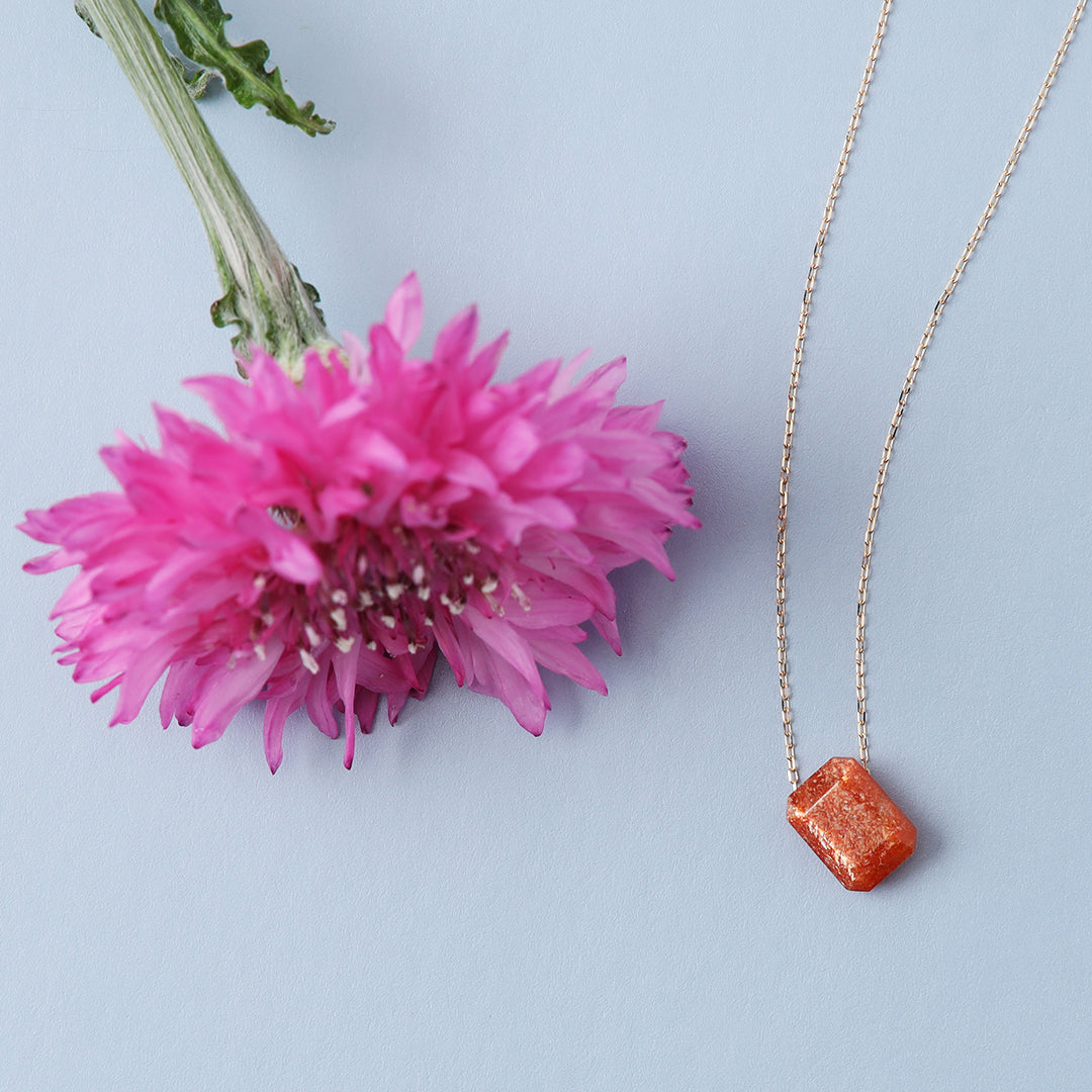 K18サンストーンネックレス