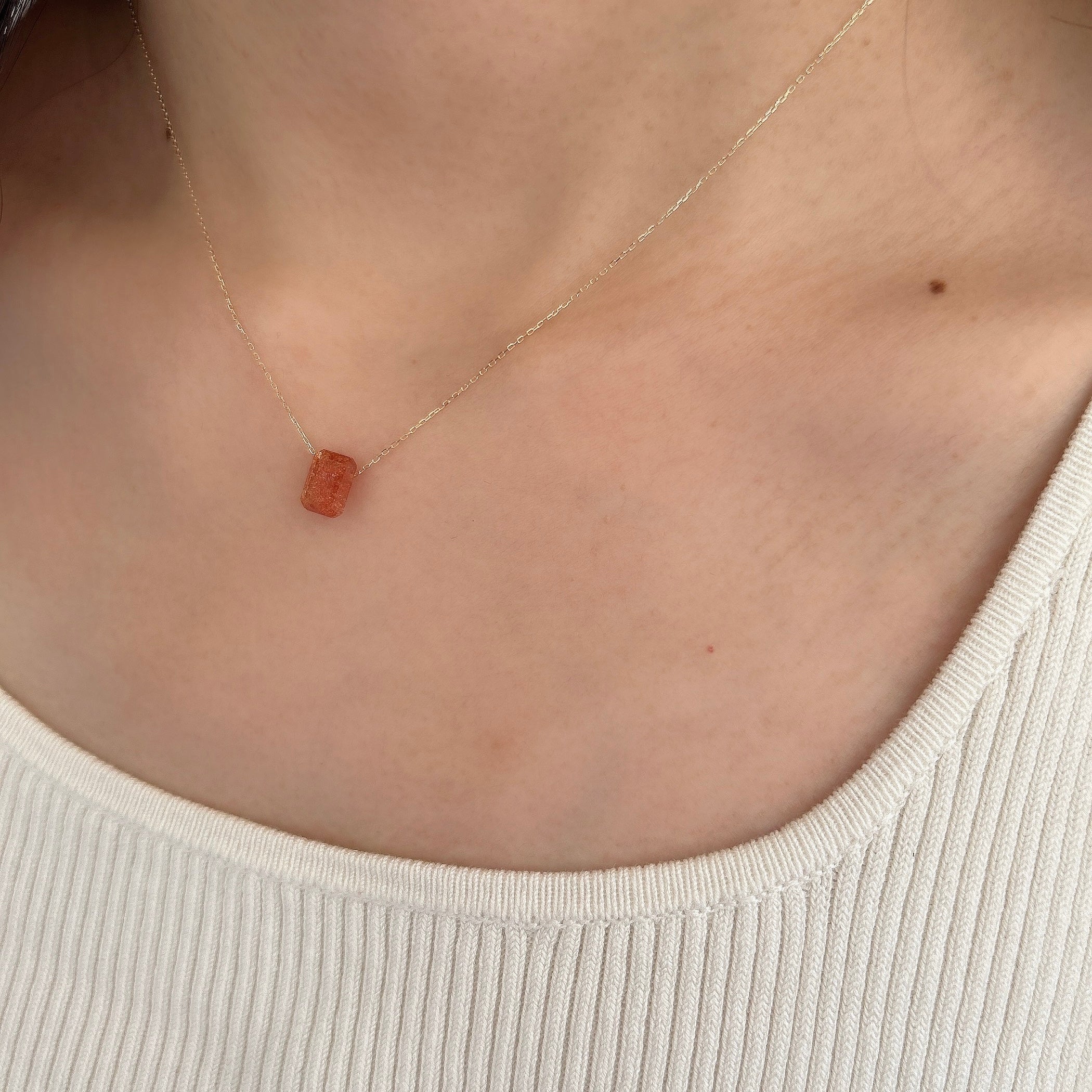 K18サンストーンネックレス