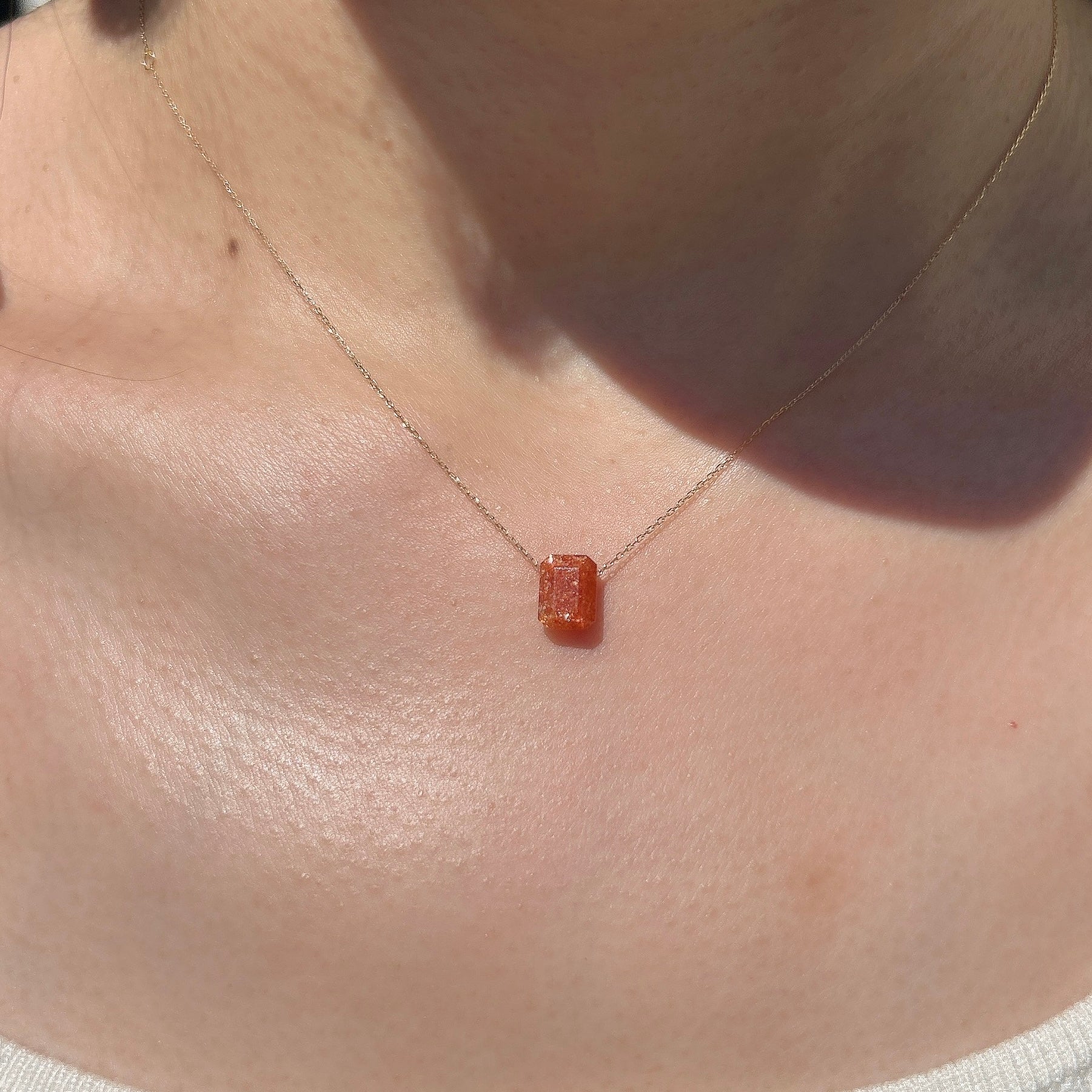 K18サンストーンネックレス