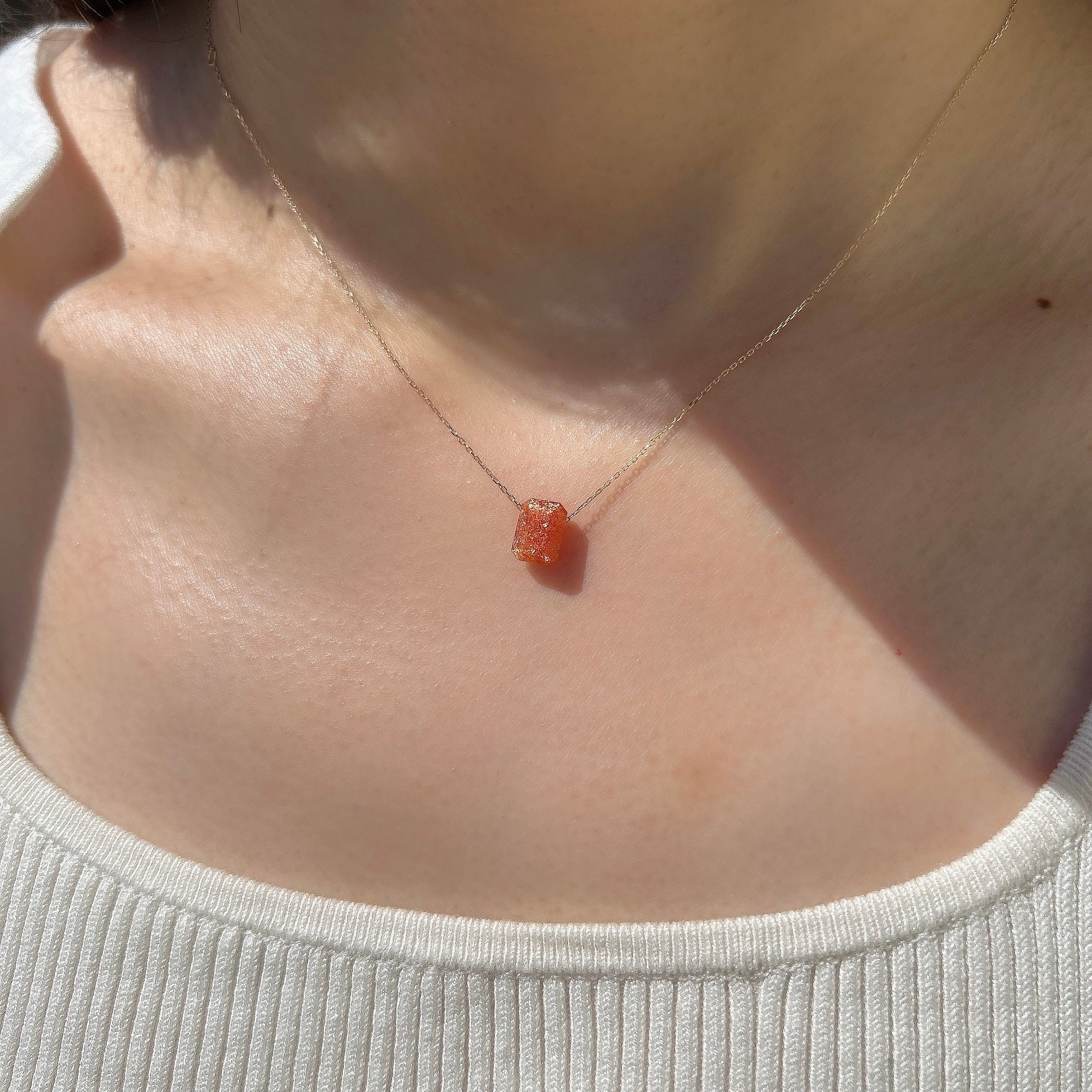 K18サンストーンネックレス