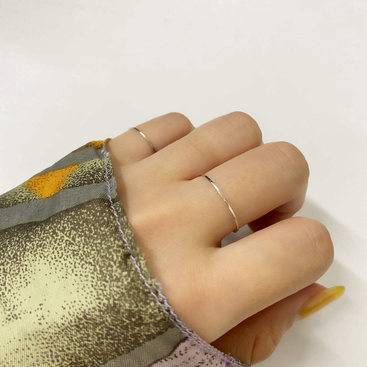 【受注生産品】K18WG細身リング1号〜10号