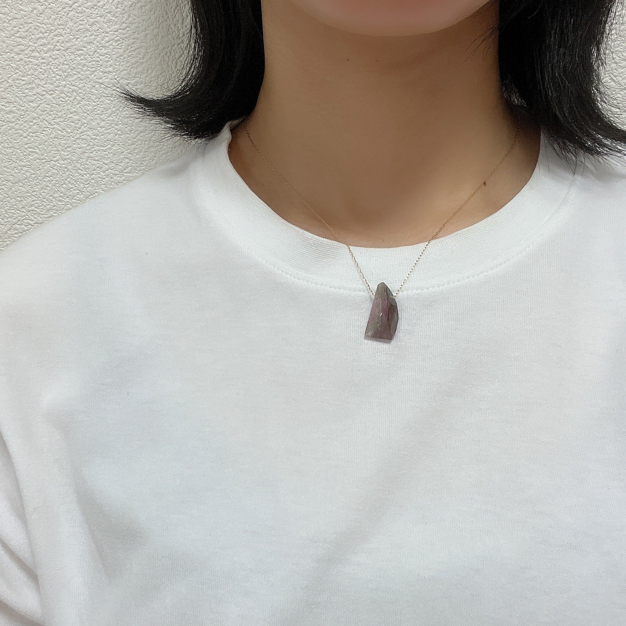 【一点物】K18ランダムカットトルマリンネックレス001