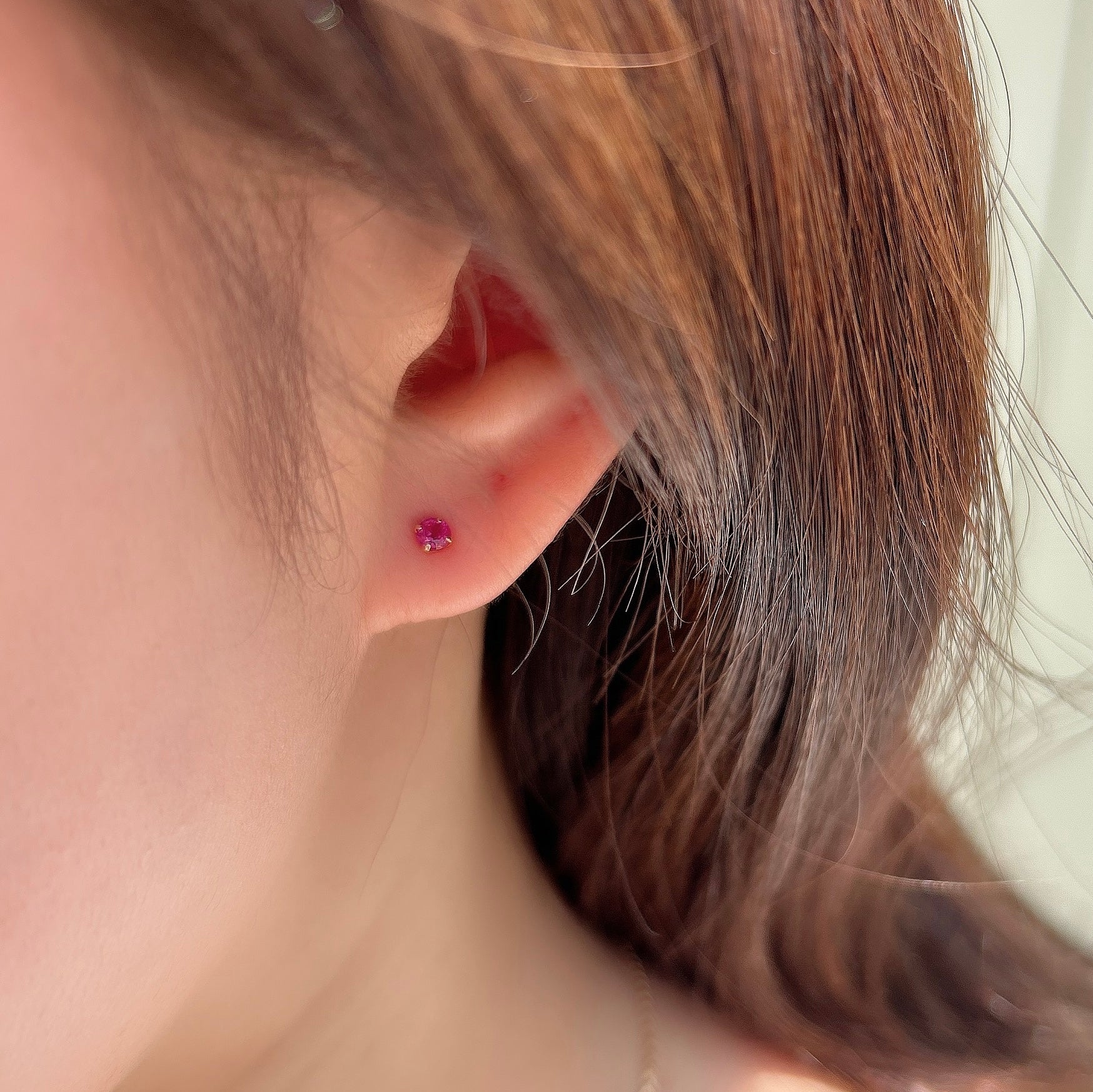 K18ルビーピアス