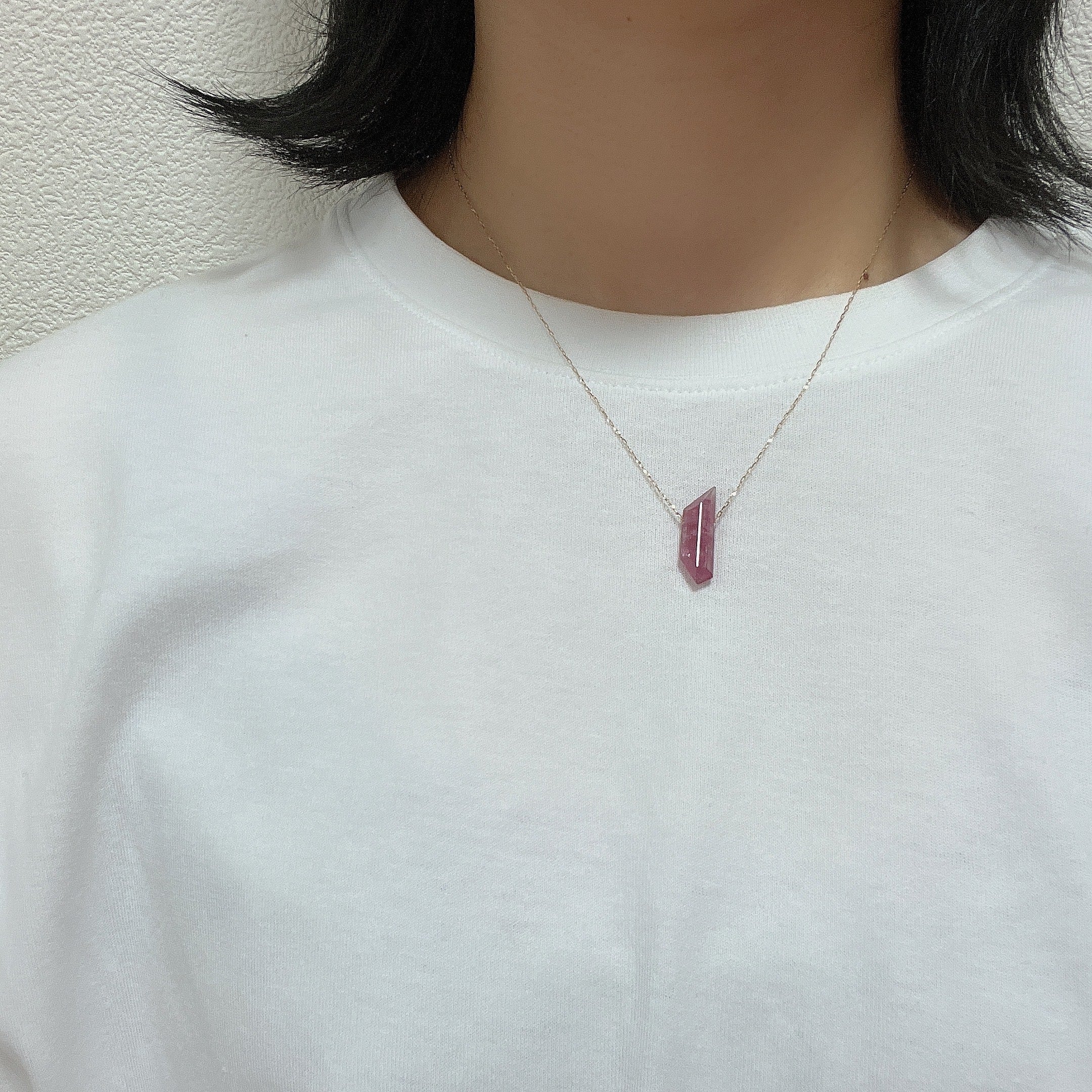 【一点物】K18ランダムカットトルマリンネックレス004