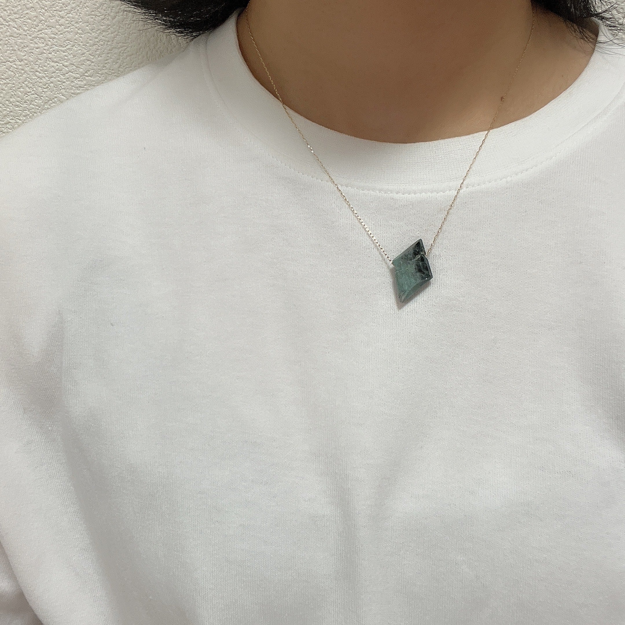 【一点物】K18ランダムカットトルマリンネックレス006