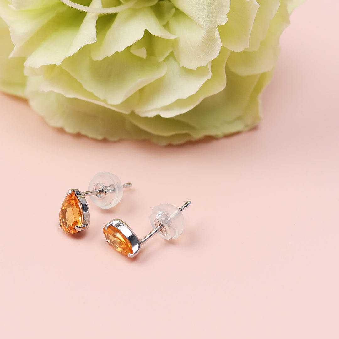 Pt900マンダリンガーネットピアス