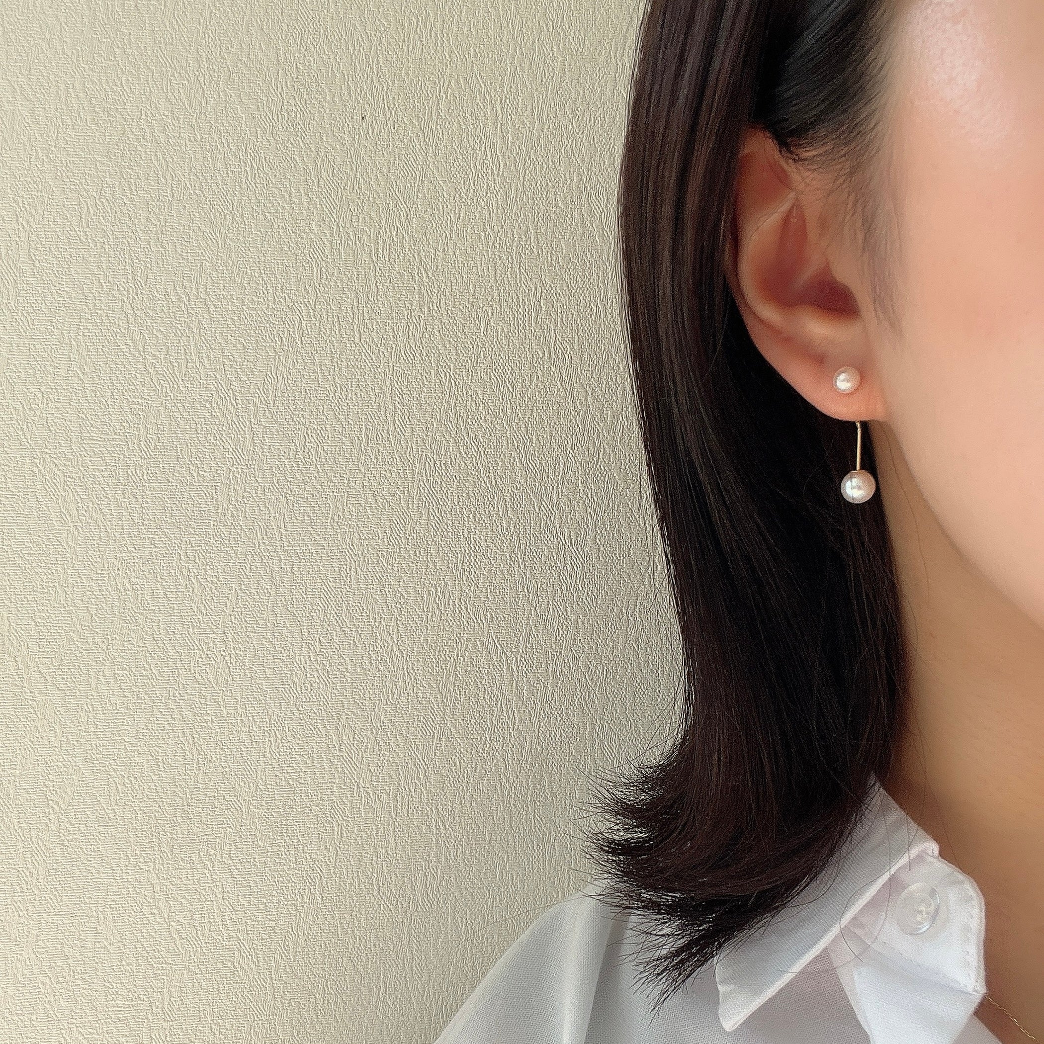 K18ダブルアコヤパールピアス