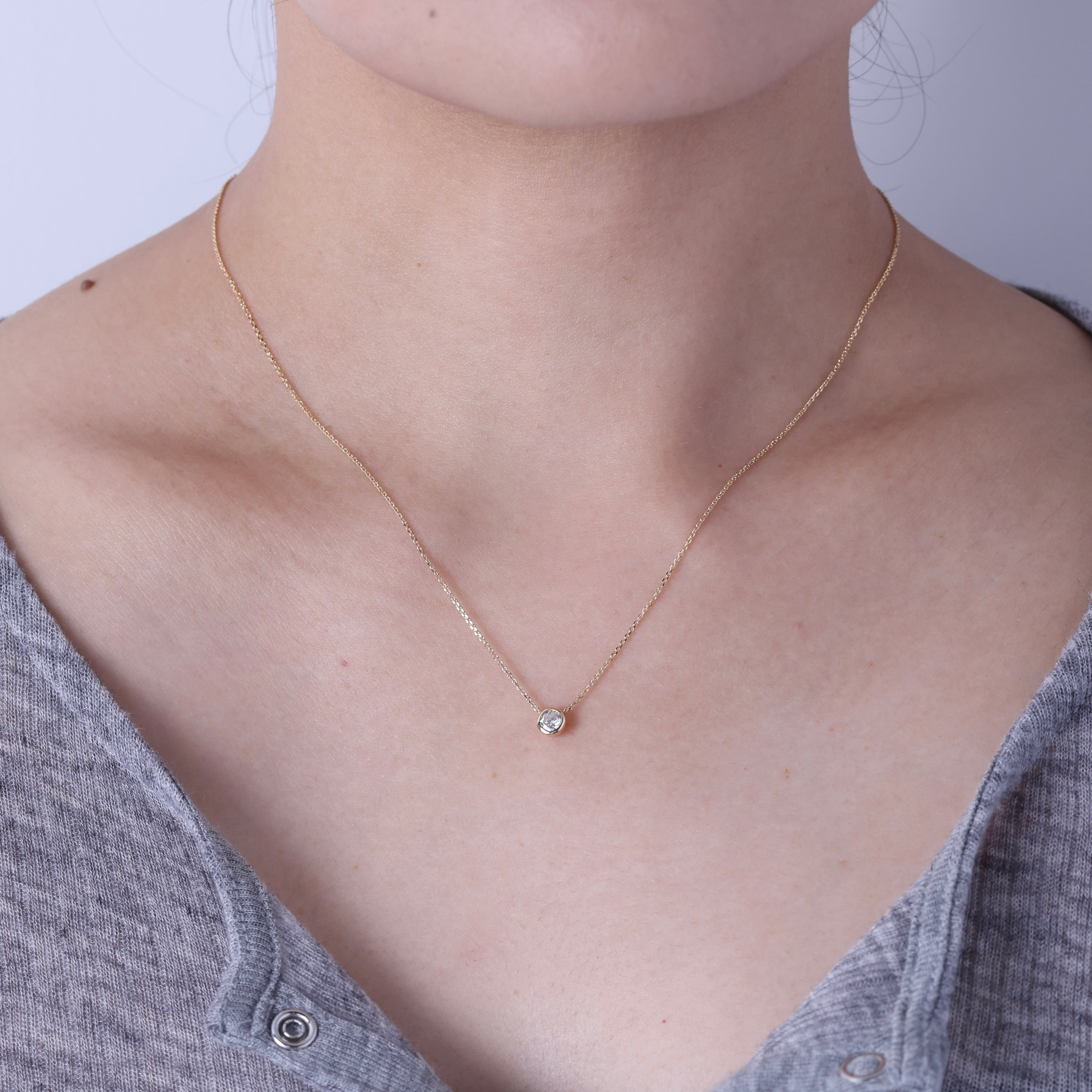 <クリスマス限定>【受注生産品】K18 0.3ctダイヤモンドネックレス(ソーティング付き)