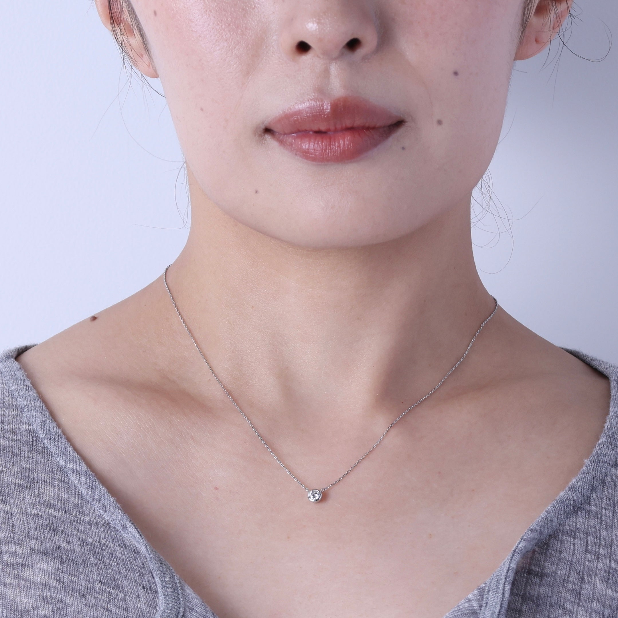 <クリスマス限定>【受注生産品】Pt900/Pt850 0.3ctダイヤモンドネックレス(ソーティング付き)