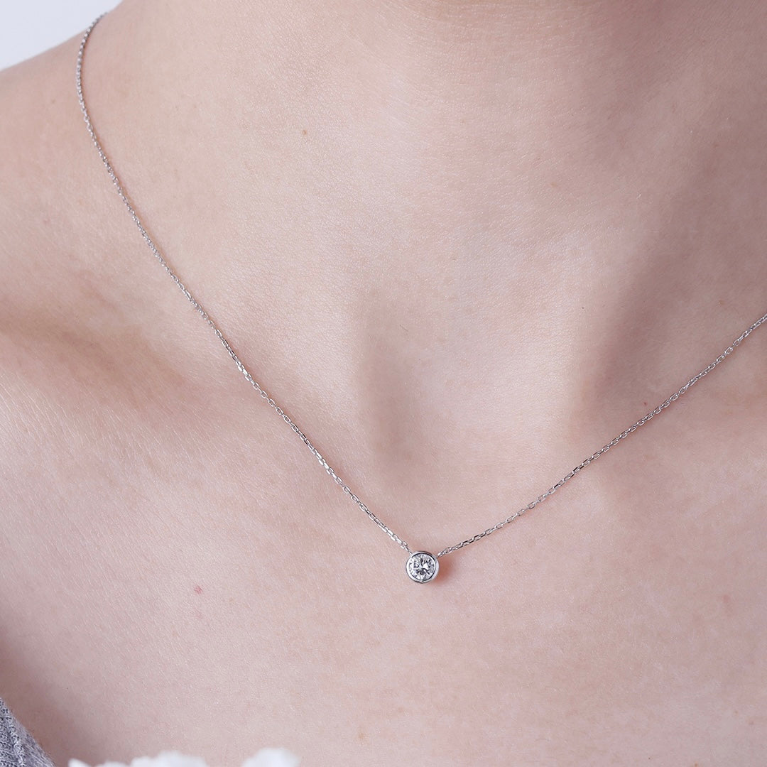 <クリスマス限定>【受注生産品】Pt900/Pt850 0.3ctダイヤモンドネックレス(ソーティング付き)