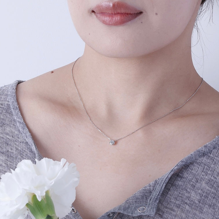 <クリスマス限定>【受注生産品】Pt900/Pt850 0.3ctダイヤモンドネックレス(ソーティング付き)