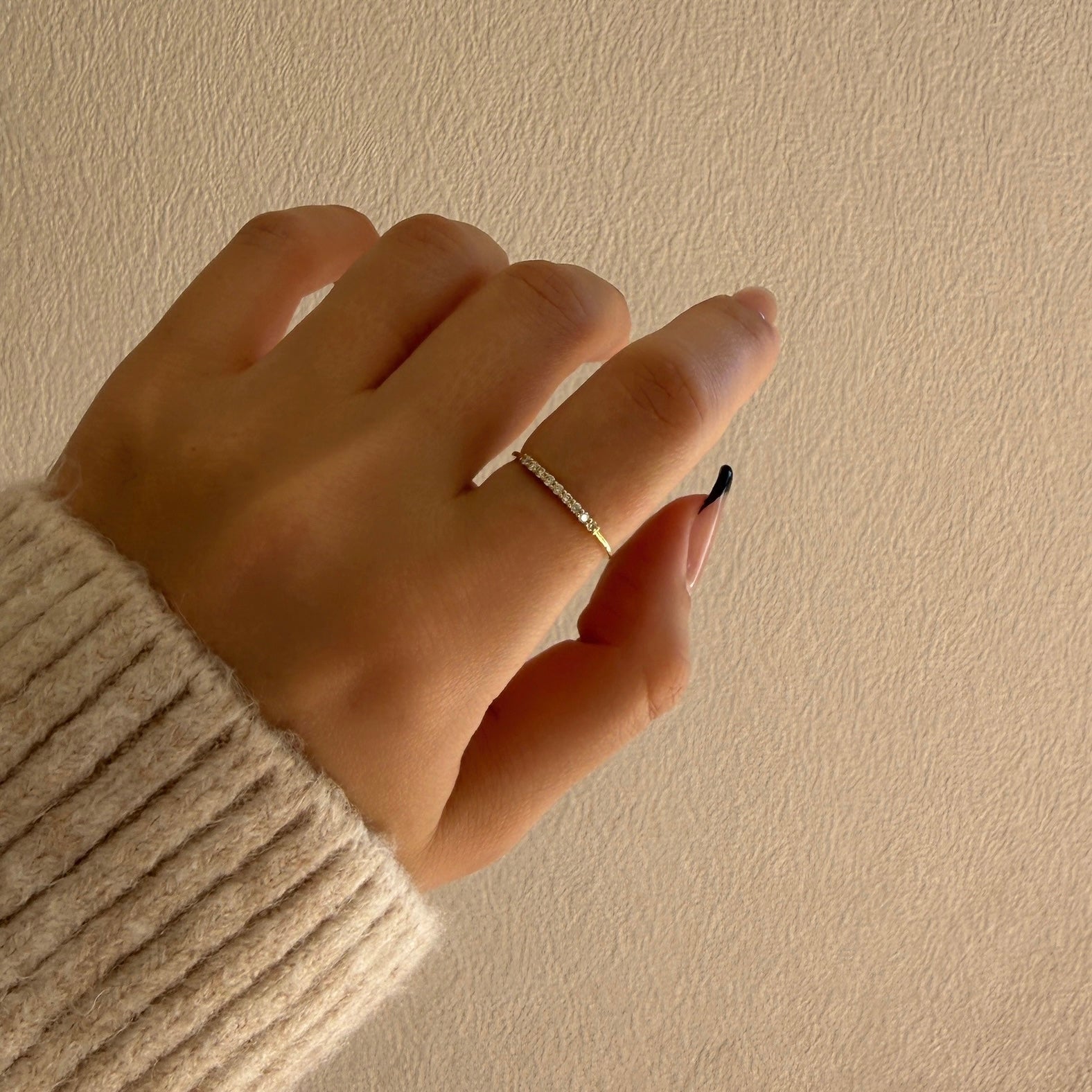 <NEW>【お買い得ジュエリー】K18ダイヤモンドリング(ライン) 12号