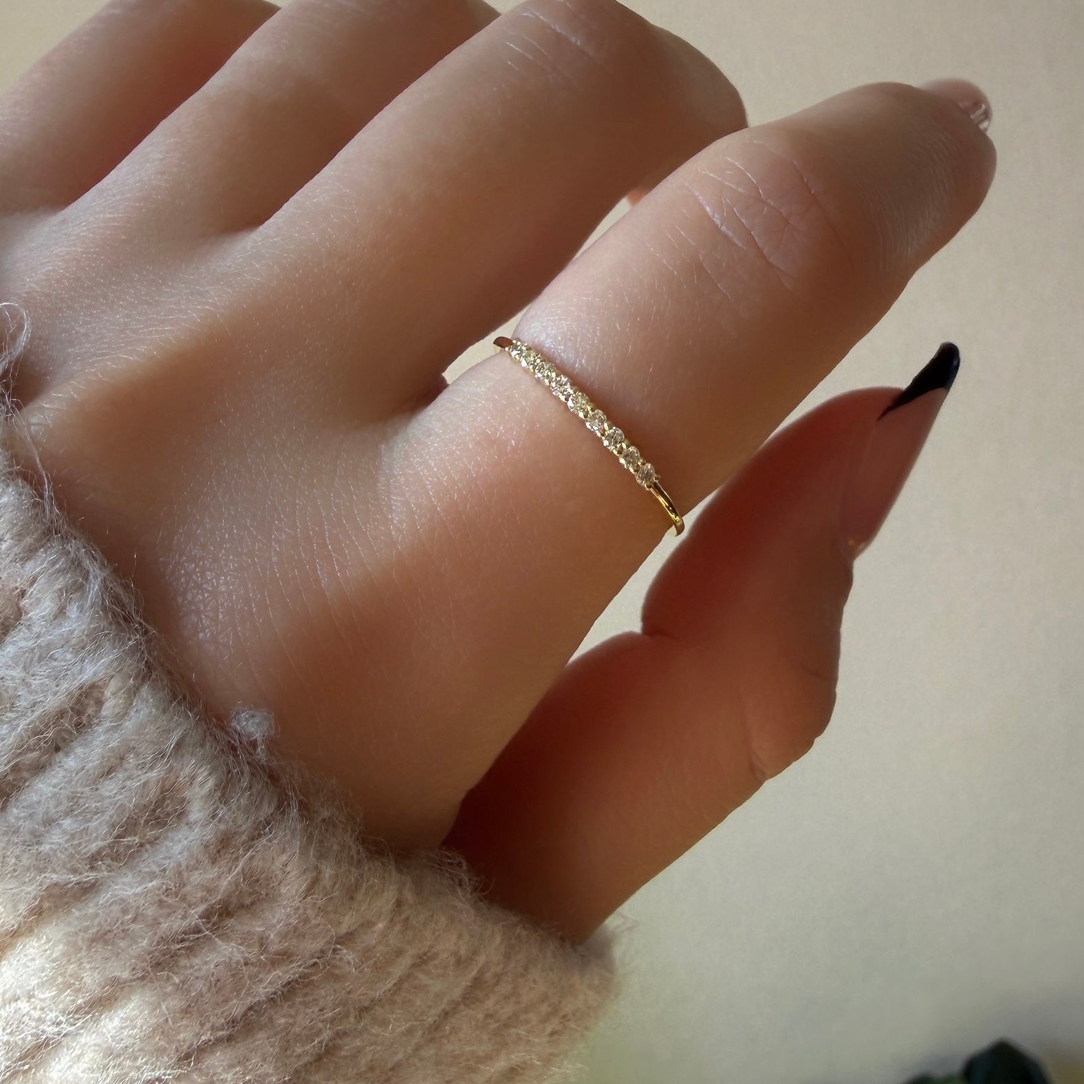 <NEW>【お買い得ジュエリー】K18ダイヤモンドリング(ライン) 12号