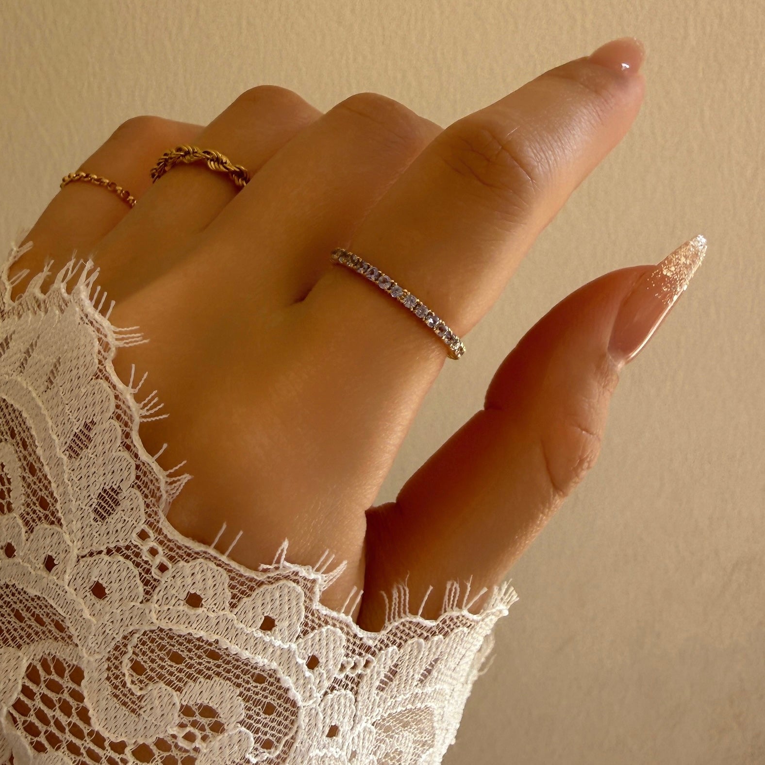 <期間限定販売>【受注生産品】K18タンザナイトフルエタニティリング