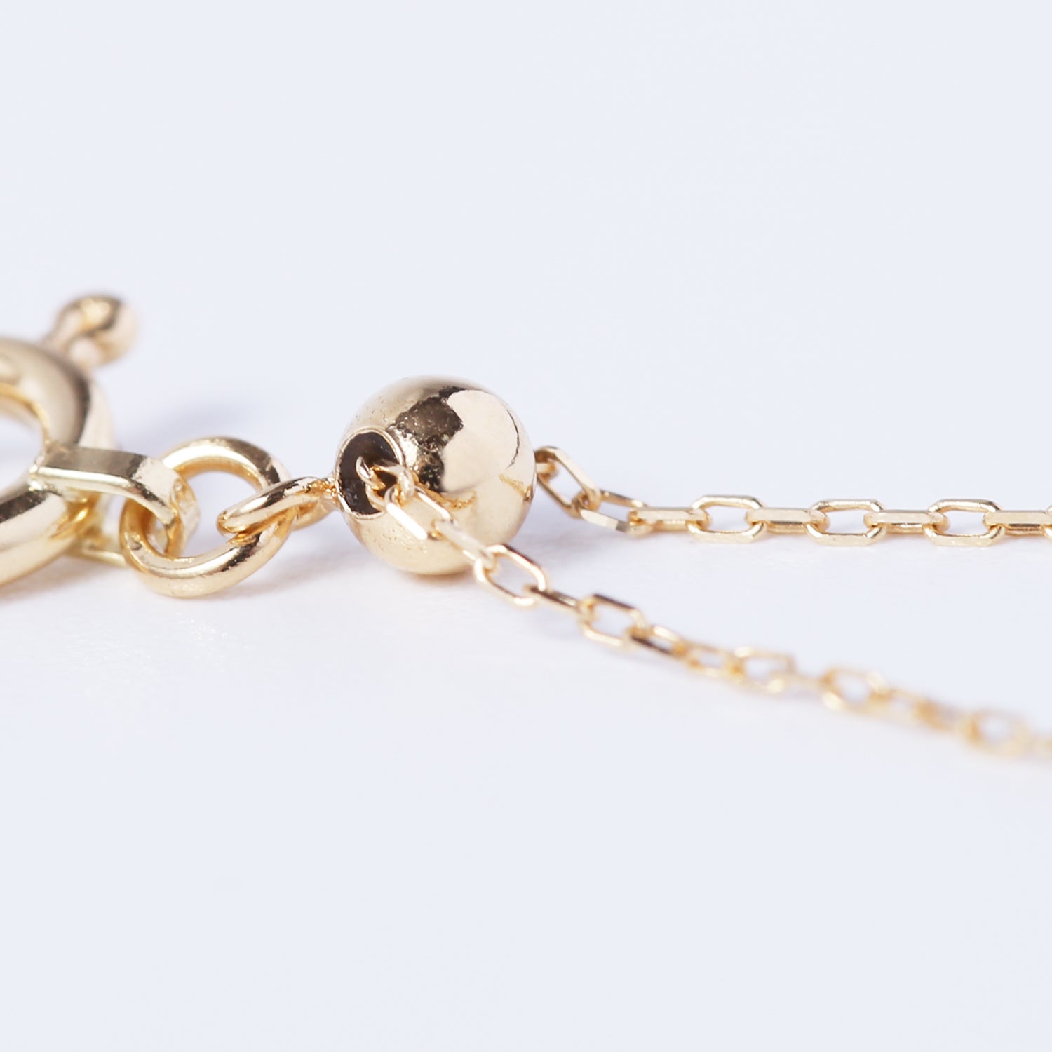 K18細身チェーンネック小豆スライド