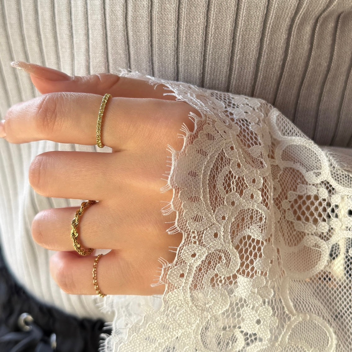 <期間限定販売>【受注生産品】K18ペリドットフルエタニティリング