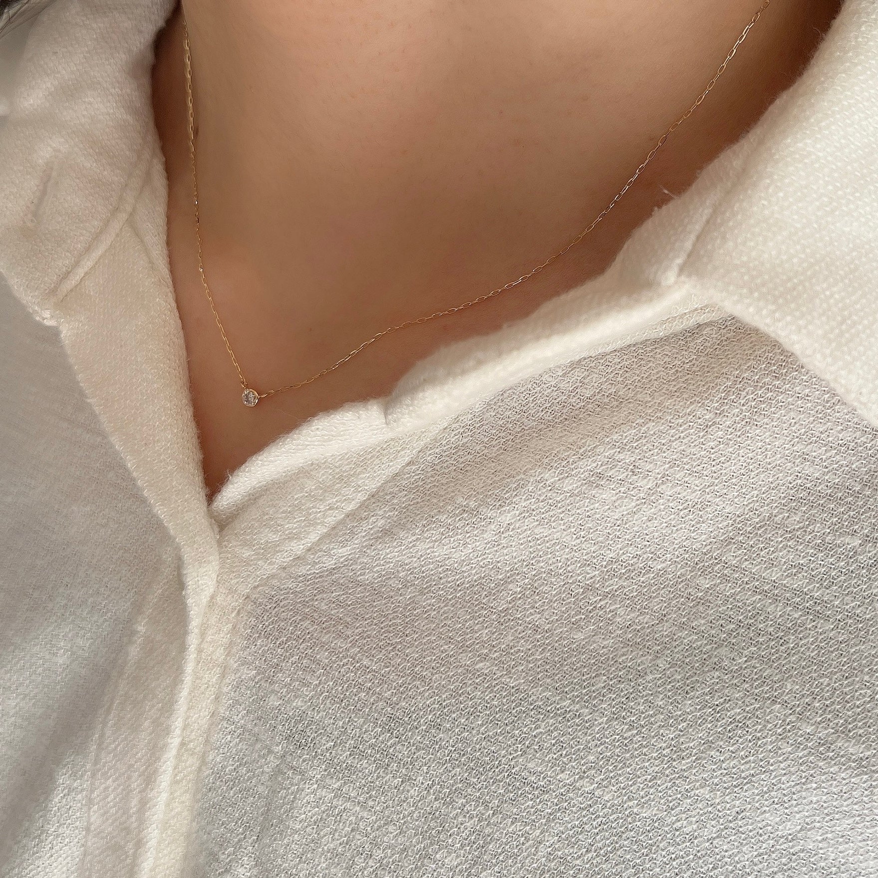 K18伏せ込みダイヤモンドネックレス0.10ct