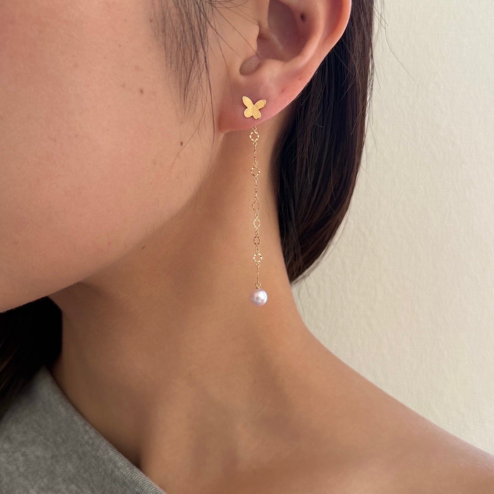 <NEW>K18バタフライピアス