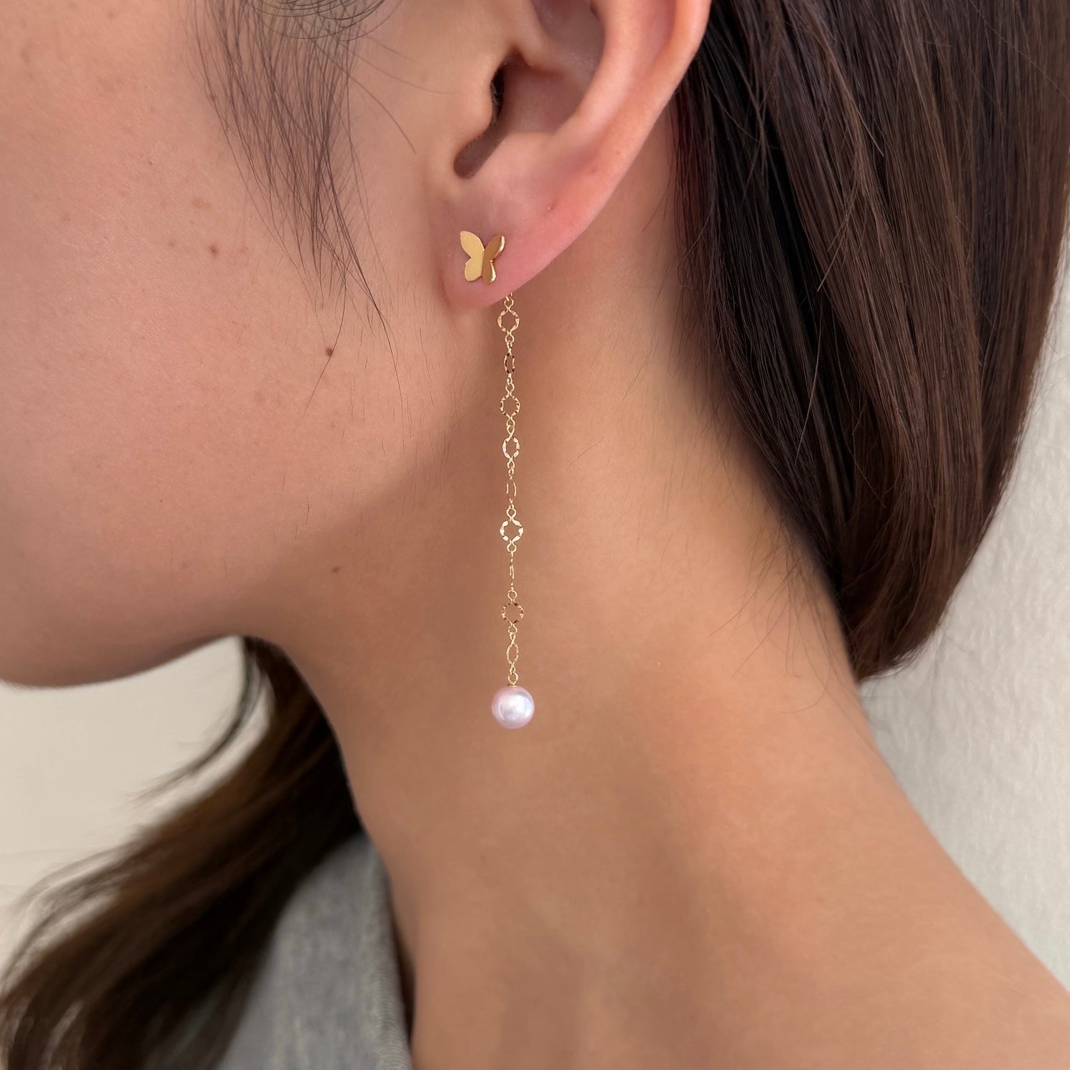 <NEW>K18バタフライピアス