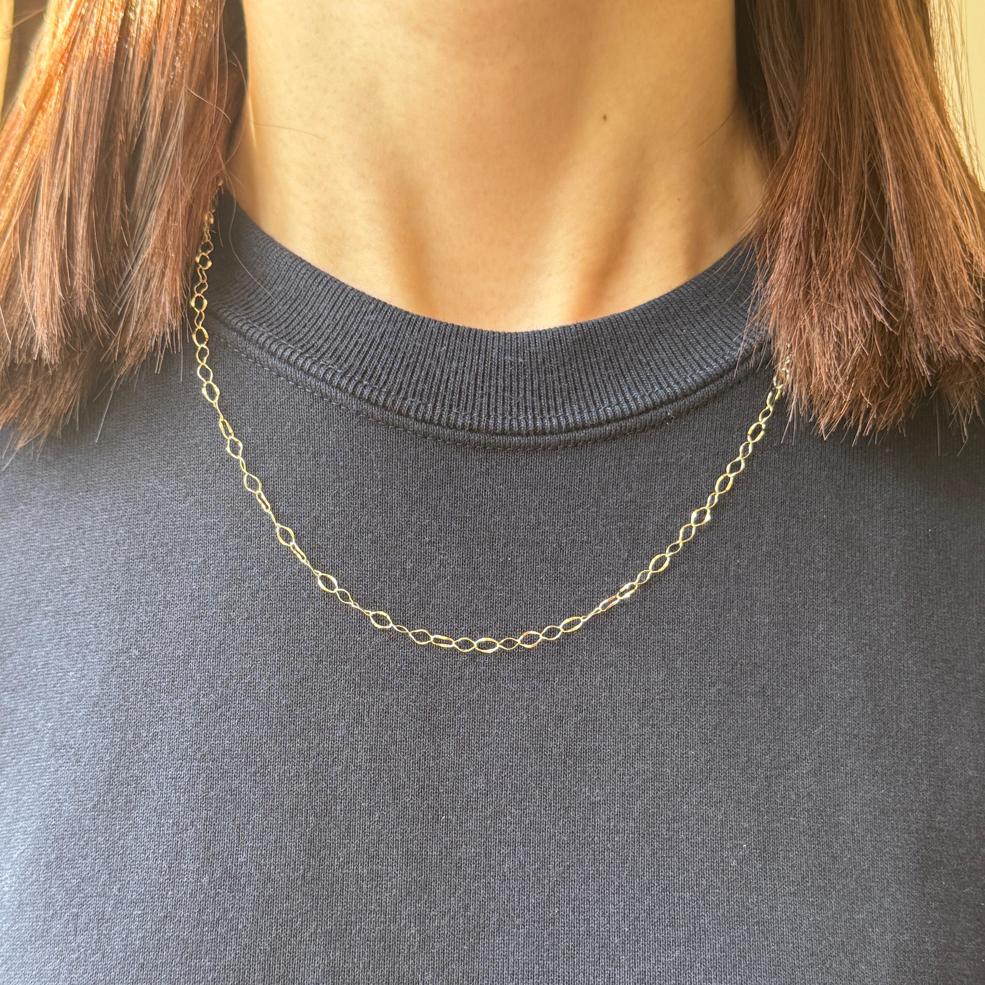 K18フリルチェーンネックレス