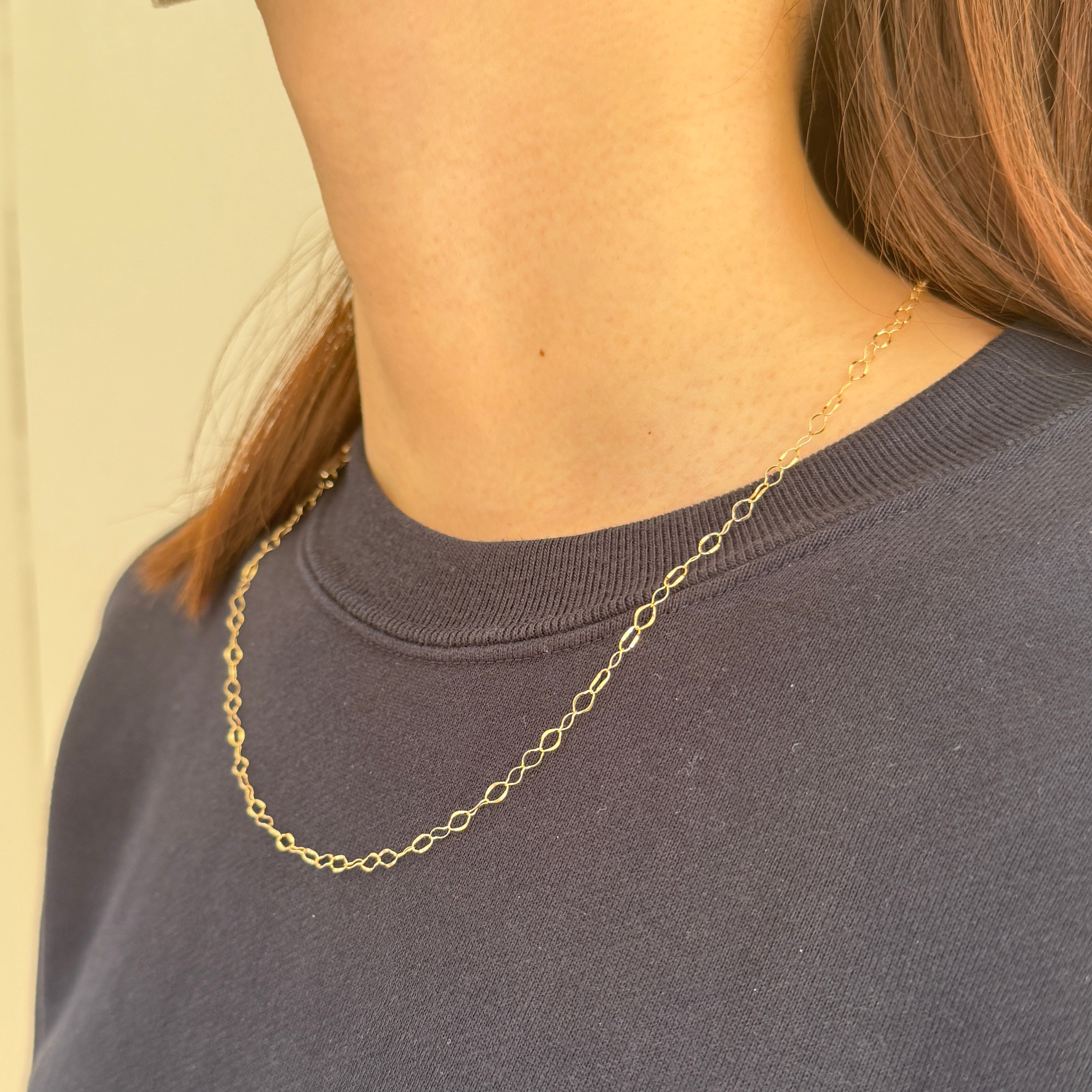 K18フリルチェーンネックレス