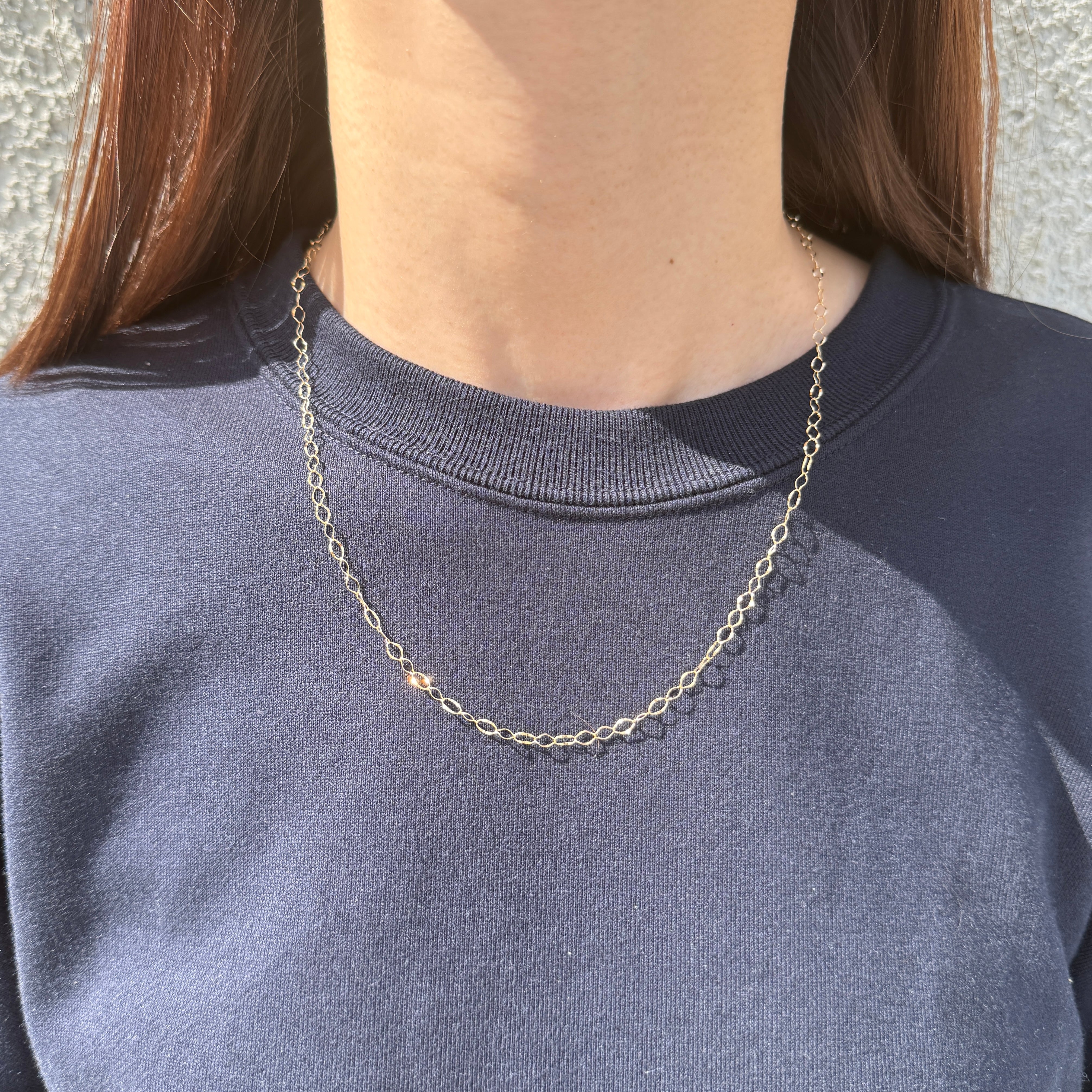 K18フリルチェーンネックレス