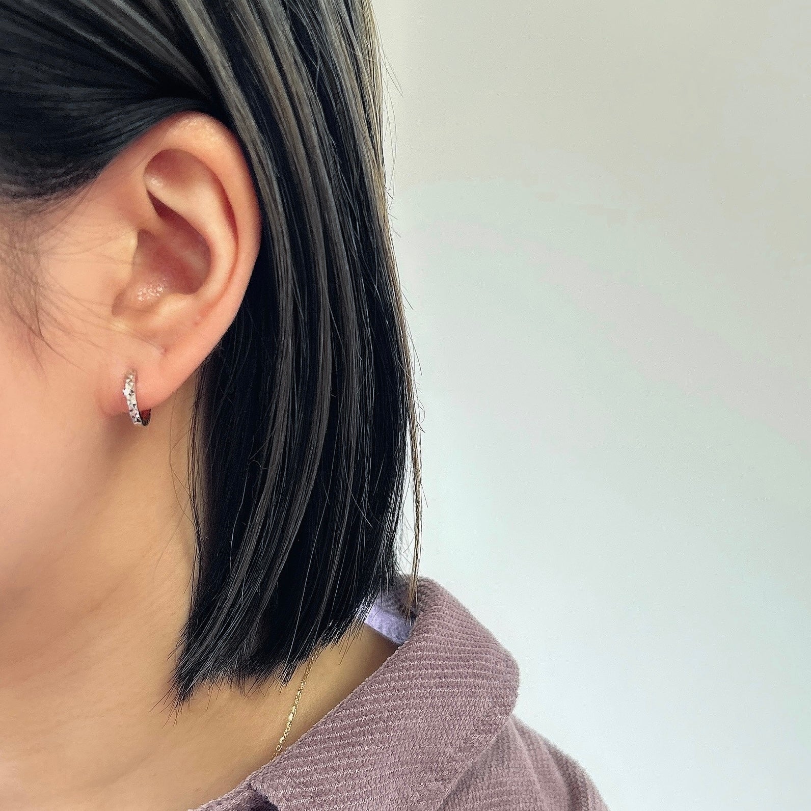 K18/K18WGリバーシブルフープピアス