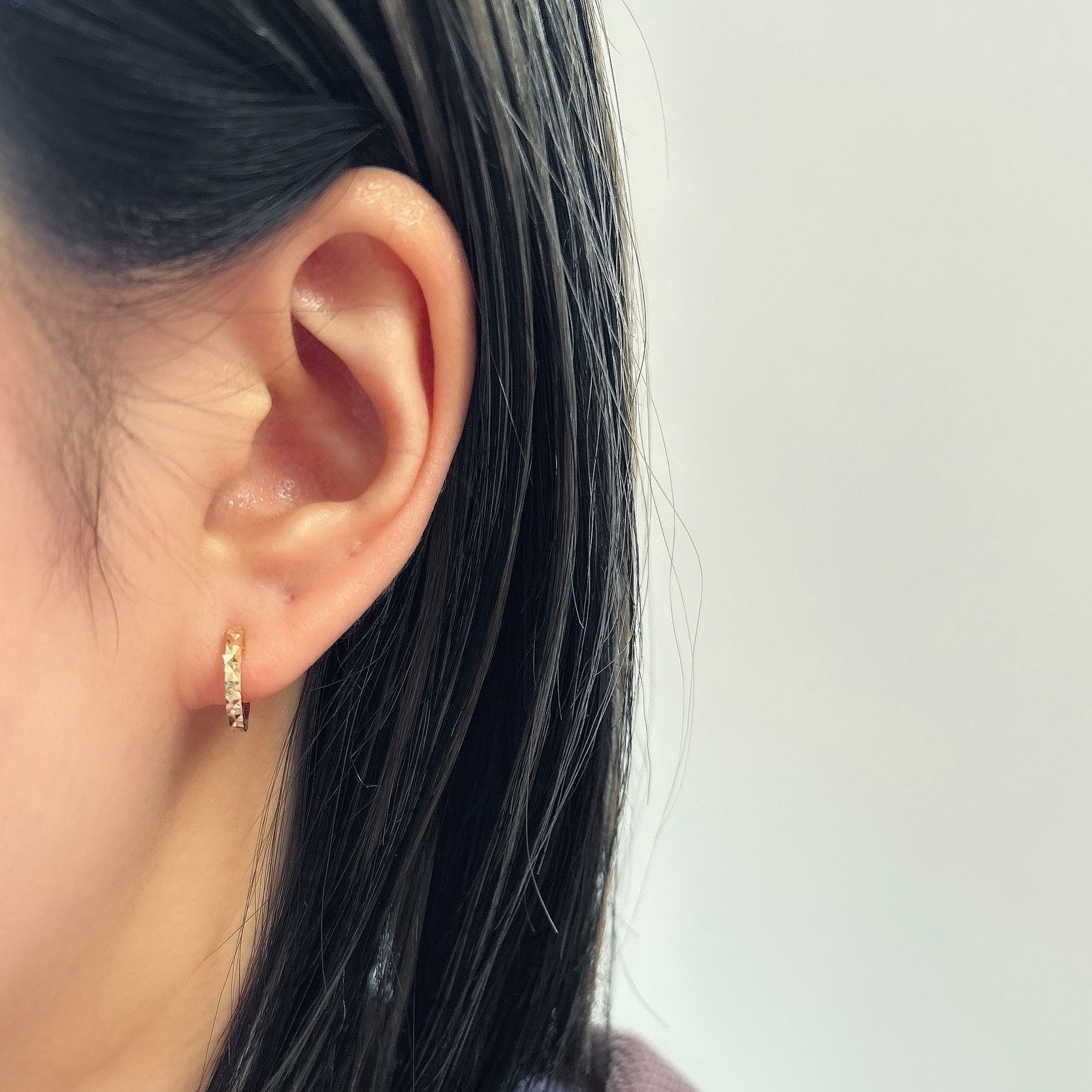 K18/K18WGリバーシブルフープピアス