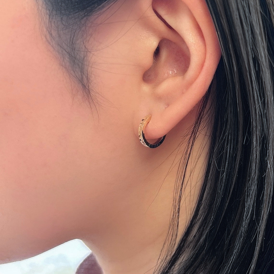 K18/K18WGリバーシブルフープピアス