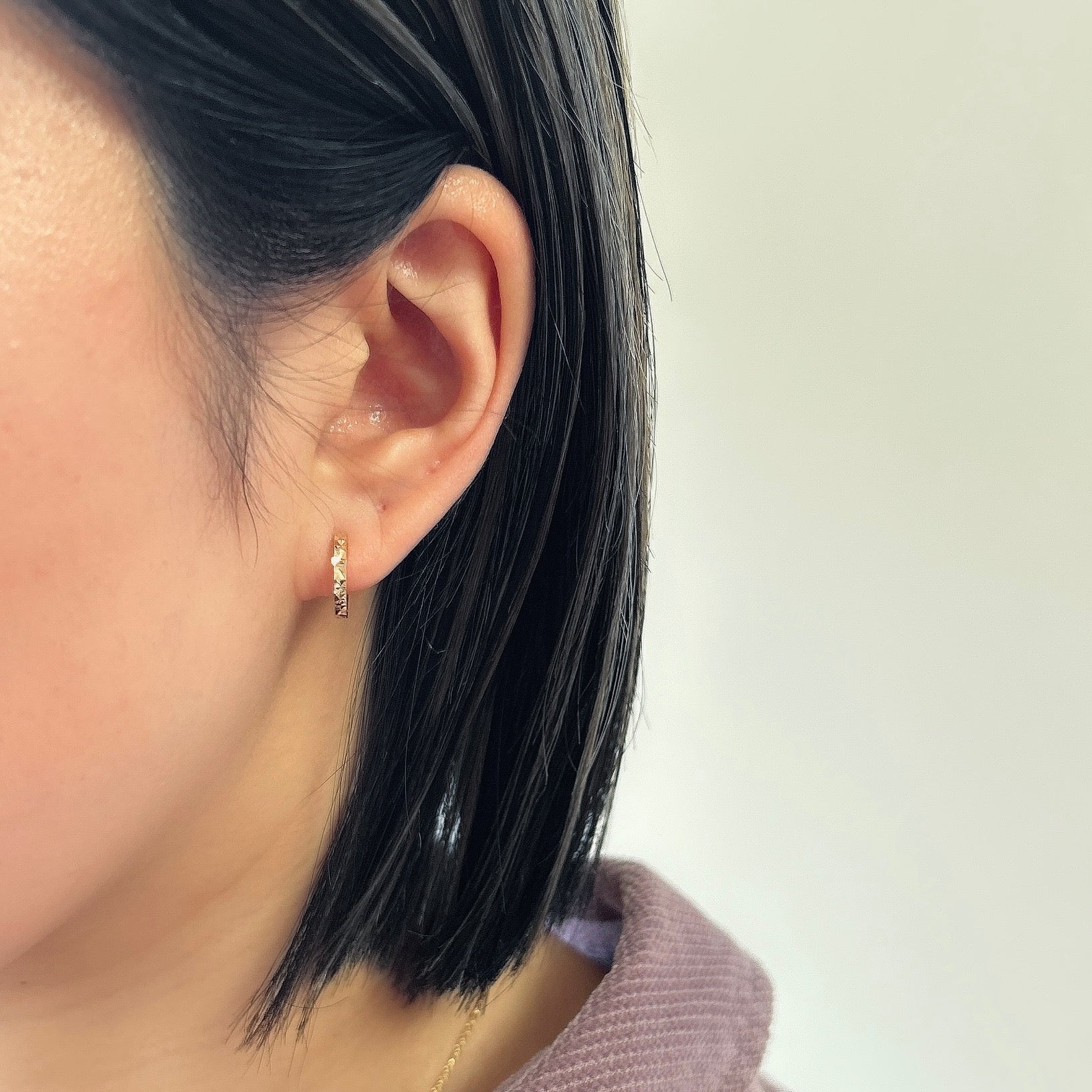 K18/K18WGリバーシブルフープピアス