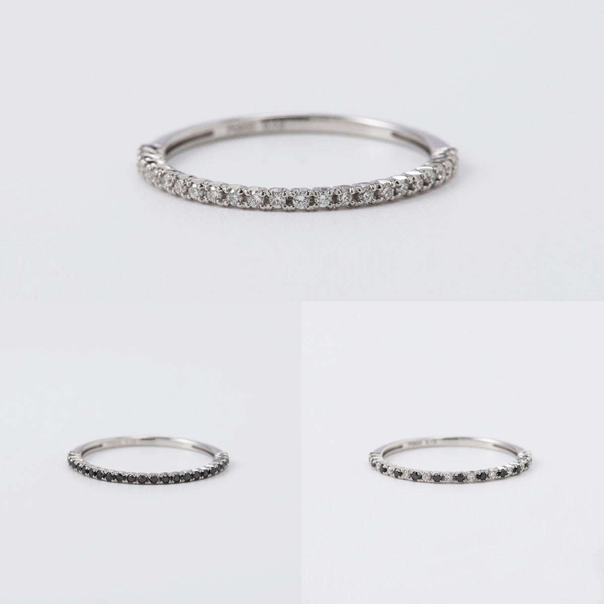 <NEW>【受注生産品】Pt900ハーフエタニティリング(1㎜)9号~16号