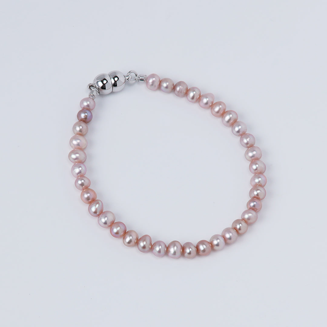 SV925淡水ピンクパールブレスレット