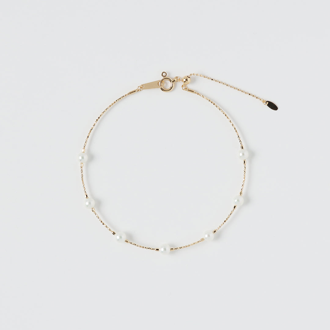 K18アコヤワイヤーブレスレット 