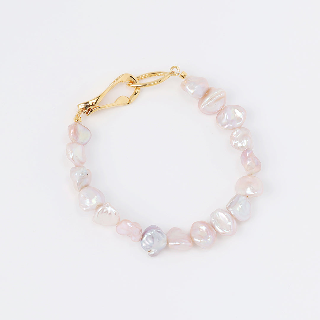 SV925淡水ケシパールブレスレットピンク