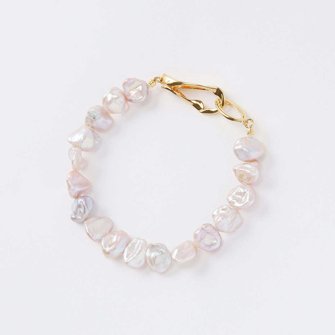 SV925淡水ケシパールブレスレットピンク