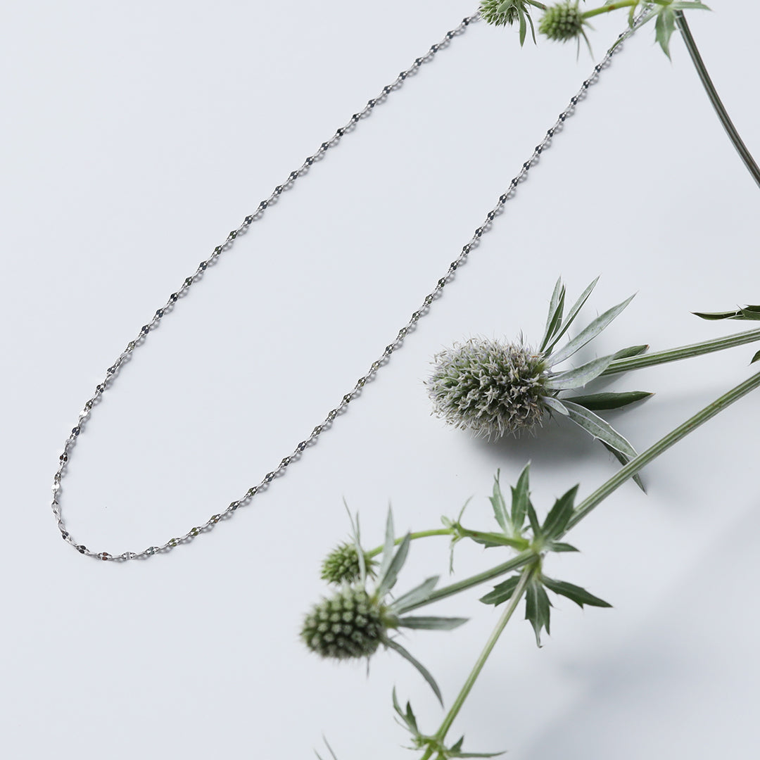 【受注生産品】Pt850ペタルチェーンネックレス