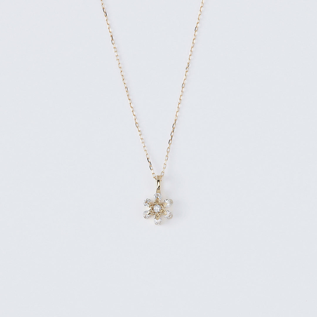 <クリスマス限定>【受注生産品】K18 フラワーダイヤモンドネックレスミニ
