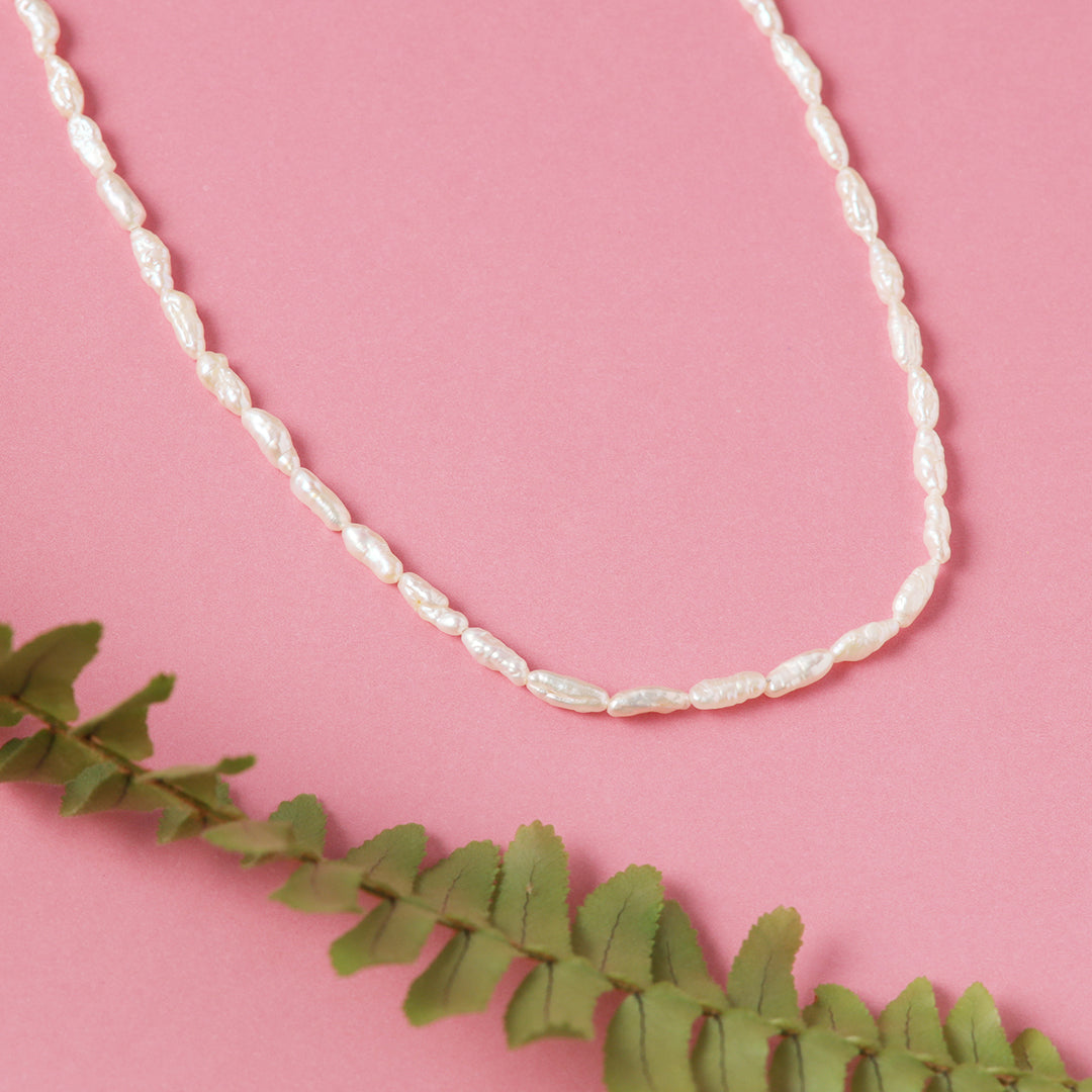 SV925淡水ライスパールチョーカーネックレス