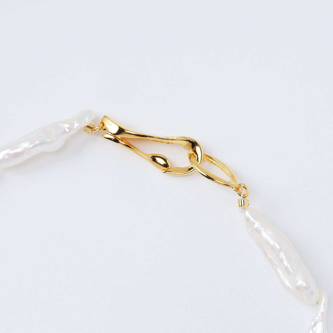 SV925変形淡水パールチョーカーネックレス