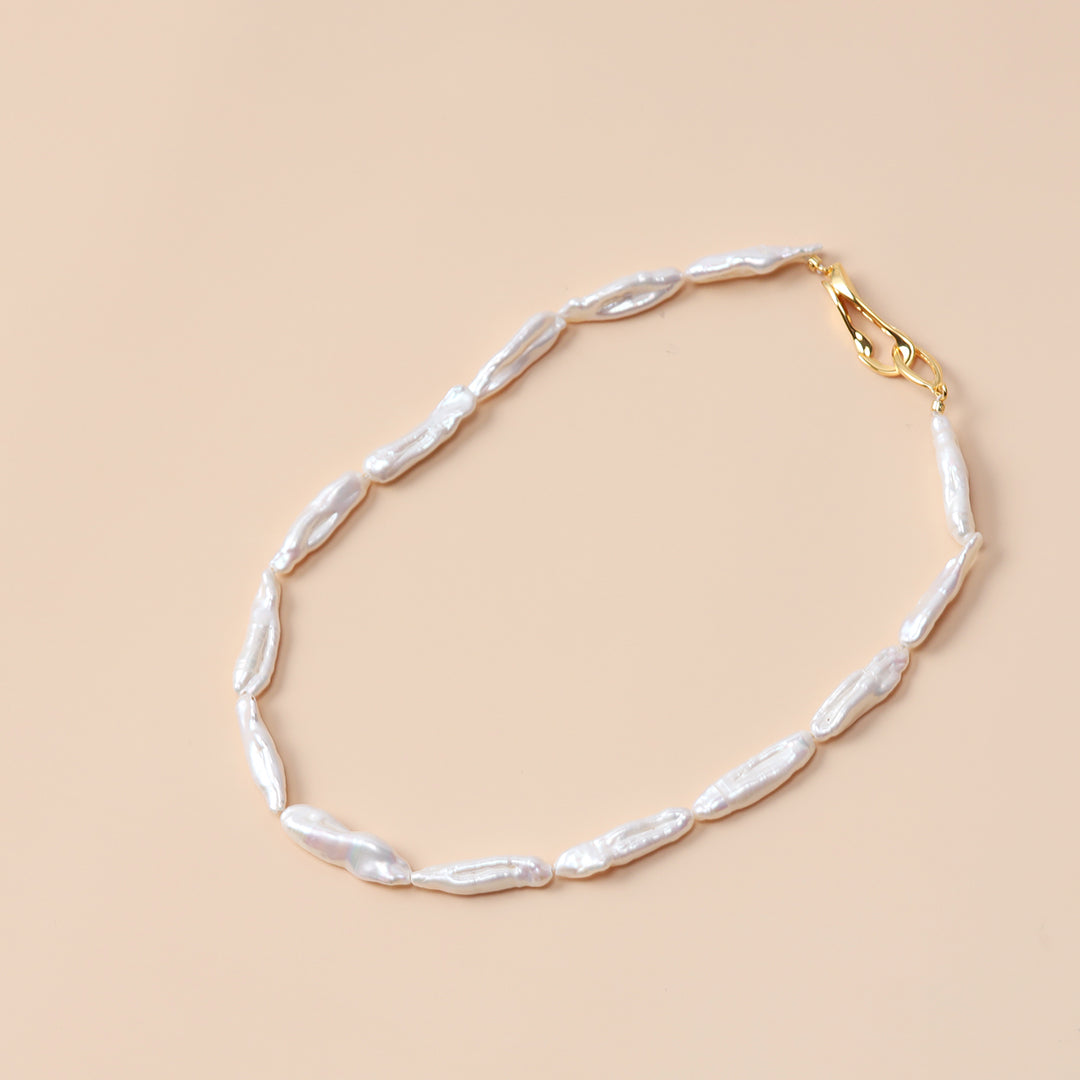 SV925変形淡水パールチョーカーネックレス