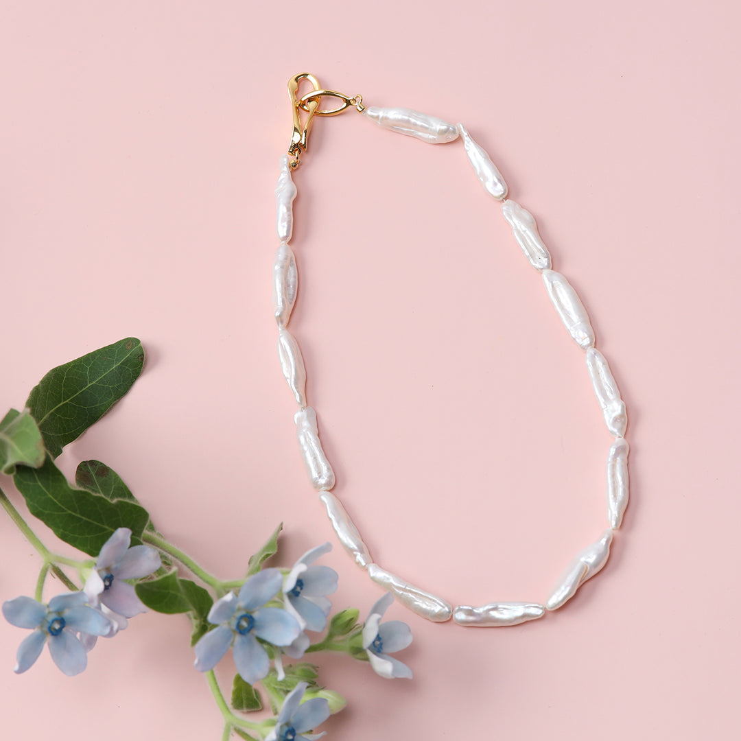 SV925変形淡水パールチョーカーネックレス