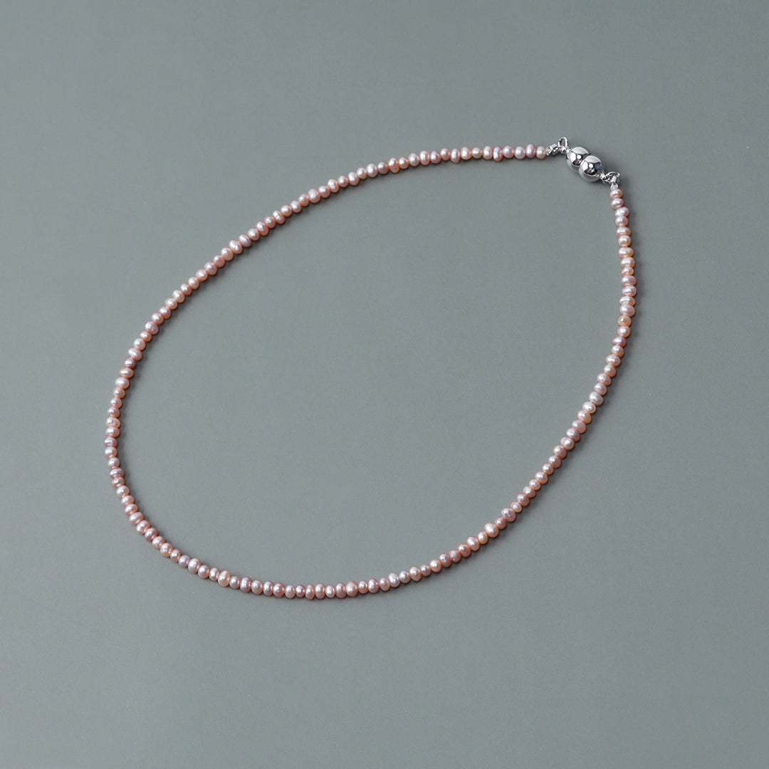 SV925淡水ピンクベビーパールネックレス