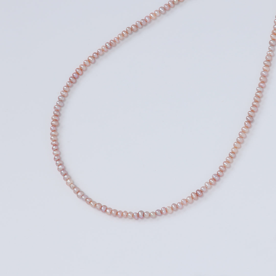 SV925淡水ピンクベビーパールネックレス