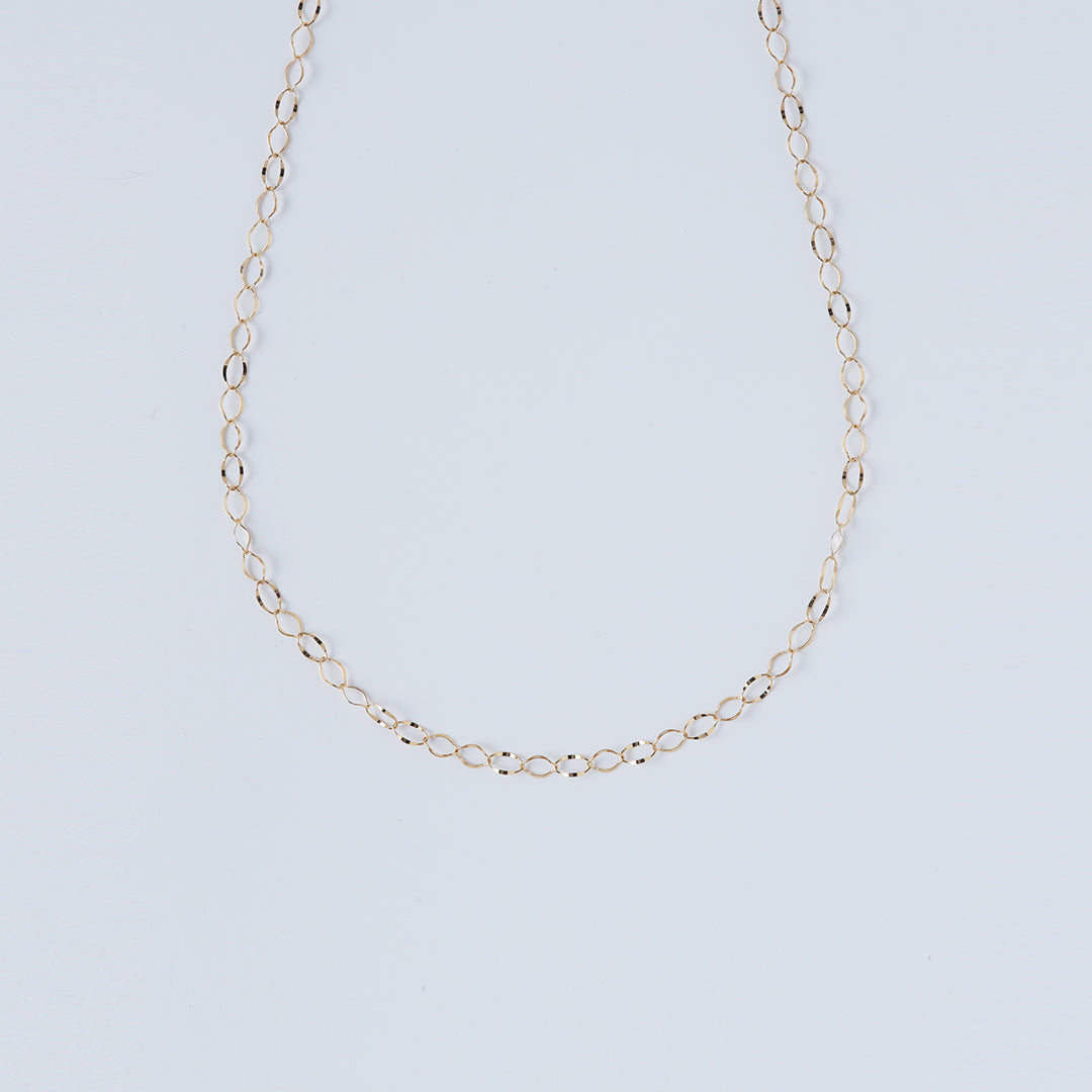 K18フリルチェーンネックレス