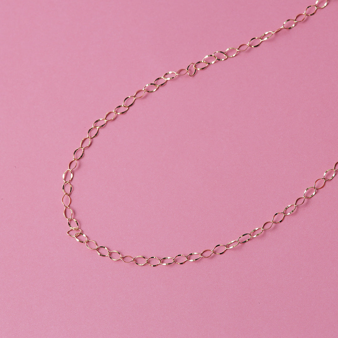 K18フリルチェーンネックレス